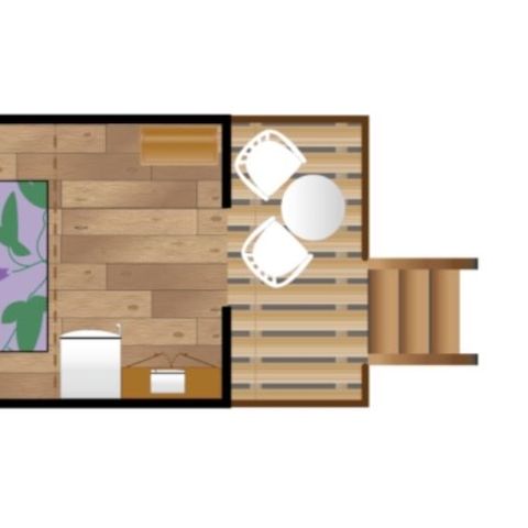 CANVAS AND WOOD TENT 2 people - Tent Lodge INSOLITE BELTXU 2 persons