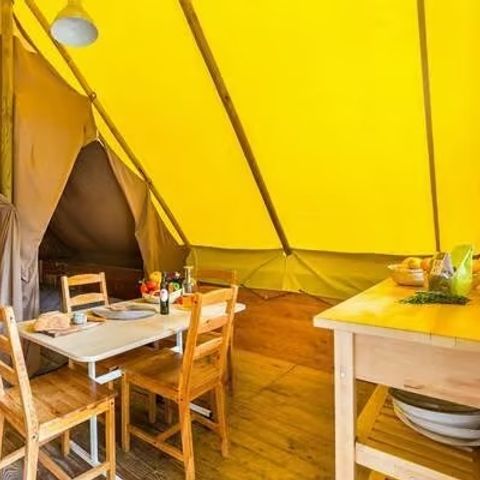 CANVAS AND WOOD TENT 4 people - Eco Lodge | 2 Bedrooms | 3/4 Pers | Raised terrace | No bathroom