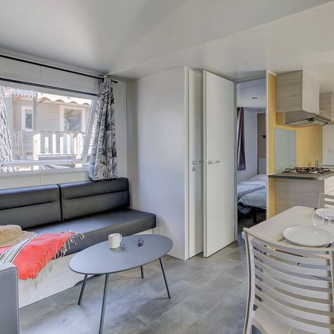 Mobile home 6 persons - Premium Exclusive | 3 Bedrooms | 6 Pers | Lounge Terrace | Outside Kitchen | 1 Bathroom | Air Conditioning | TV