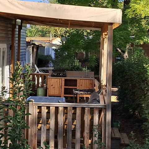 Mobile home 6 persons - Premium Exclusive | 3 Bedrooms | 6 Pers | Lounge Terrace | Outside Kitchen | 1 Bathroom | Air Conditioning | TV