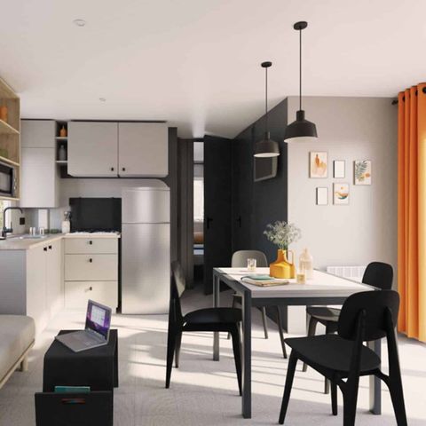Mobile home 8 persons - Mobile-home | Comfort | 4 Bedrooms | 8 Pers. | Raised terrace | Outside kitchen | 2 bathrooms | Air-conditioning.