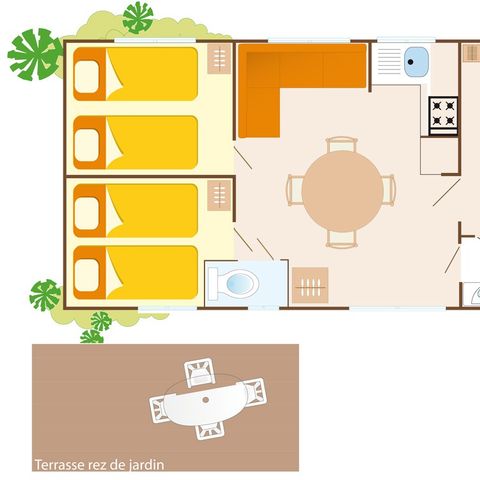 MOBILE HOME 6 people - Classic | 3 Bedrooms | 6 Pers. | Single terrace