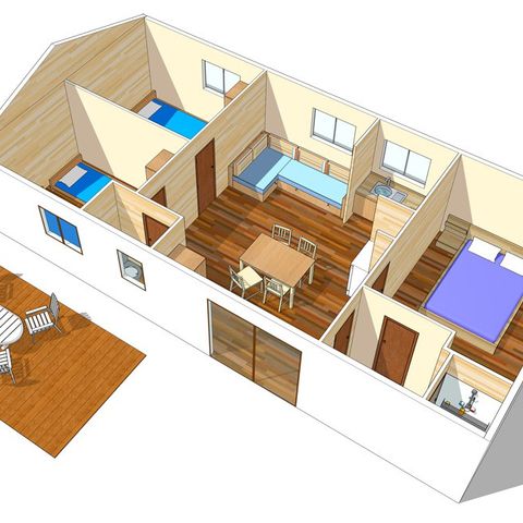 MOBILE HOME 6 people - Classic | 3 Bedrooms | 6 Pers. | Single terrace