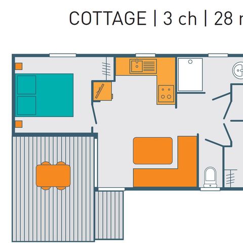 MOBILE HOME 6 people - COTTAGE PREMIUM - Les Pins | 6 pers.