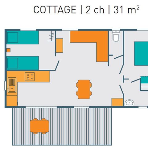 MOBILE HOME 6 people - COTTAGE PREMIUM - Les Genêts | 4-6 pers.