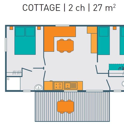 MOBILE HOME 4 people - COTTAGE PREMIUM - Les Genêts | 4 pers.