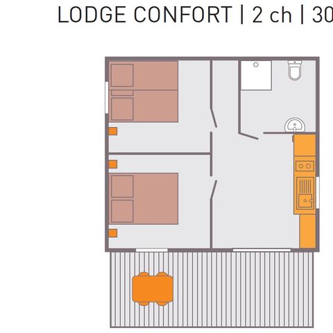 CANVAS AND WOOD TENT 5 people - LODGE CONFORT Victoria | 5 pers. 2 bdrms.