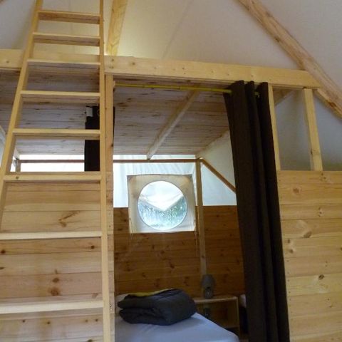 CANVAS AND WOOD TENT 6 people - WOODY TRAPPER Without sanitary facilities