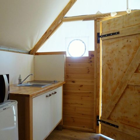 CANVAS AND WOOD TENT 6 people - WOODY TRAPPER Without sanitary facilities