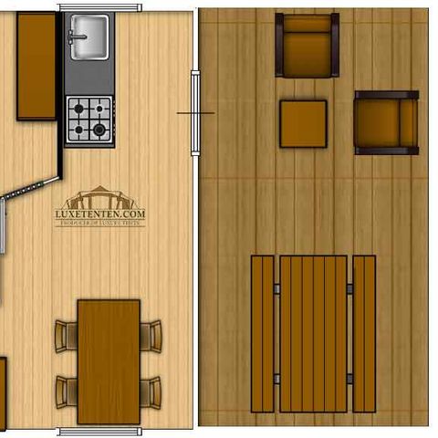 CANVAS AND WOOD TENT 4 people - LODGE SAFARI WOODY