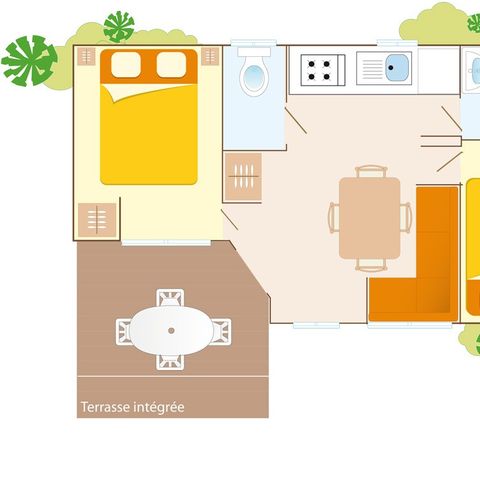 MOBILE HOME 6 people - Mobile-home | Comfort | 2 Bedrooms | 4/6 Pers. | Single terrace | Air-con.