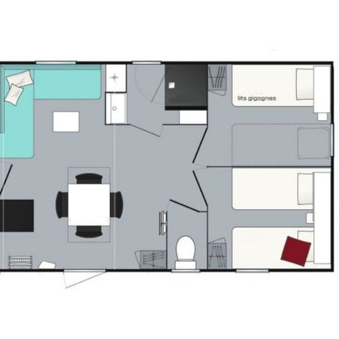 MOBILE HOME 8 people - Leisure 8 people 3 bedrooms 34m²