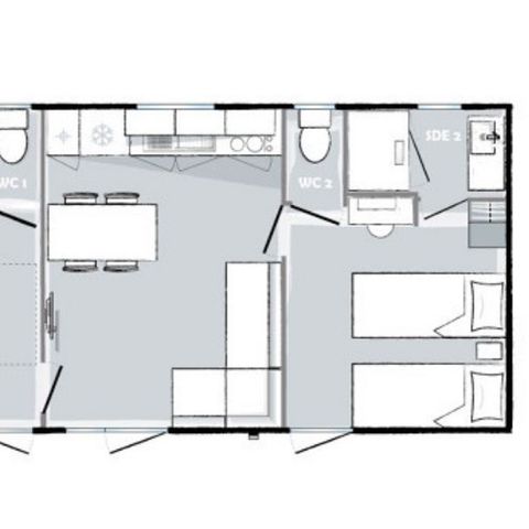 MOBILE HOME 6 people - Premium 2 bedrooms 2 bathrooms 33m² (33m²)