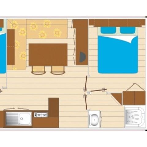 MOBILE HOME 6 people - Mobile Home 2 bed 4/6 bath Semi-covered terrace TV without air conditioning