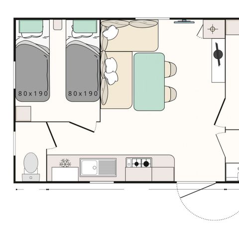MOBILE HOME 7 people - Mobil-home Evasion+ 7 people 2 bedrooms 28m² - mobile home