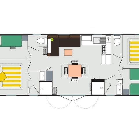 MOBILE HOME 8 people - Mobil-home Confort+ 8 people 4 bedrooms 2 bathrooms