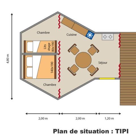 BUNGALOW 4 people - Canvas tepee 18m² - without sanitary facilities