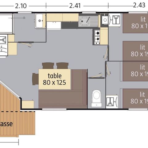 MOBILE HOME 6 people - Ciela Confort Compact - 3 bedrooms
