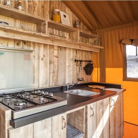 CANVAS AND WOOD TENT 6 people - Mouette