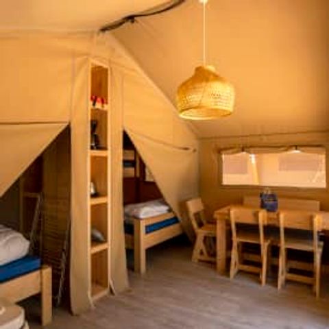 CANVAS AND WOOD TENT 5 people - Rouget