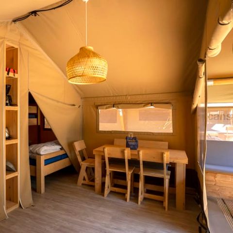 CANVAS AND WOOD TENT 5 people - Rouget