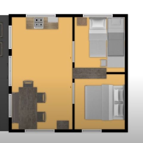 CANVAS AND WOOD TENT 5 people - Rouget