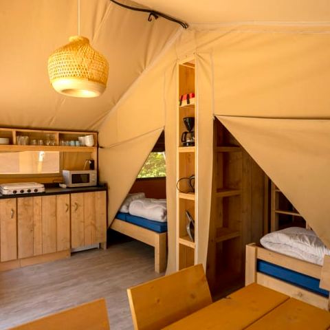 CANVAS AND WOOD TENT 5 people - Rouget