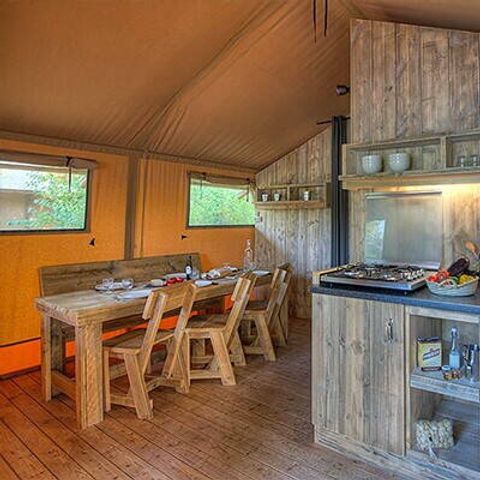 CANVAS AND WOOD TENT 5 people - Safari Tent | 2 Ch. | 4/5 Pers. | Clim.