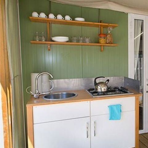 LODGE 5 people - Hybrid Lodge Tent | 2 Bedrooms | 4/5 Pers. | 1 Bathroom | Clim.