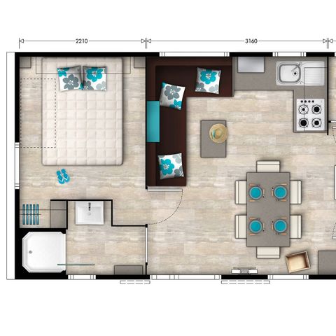 MOBILE HOME 6 people - Premium | 3 Bedrooms | 6 Pers | Raised terrace | Air conditioning
