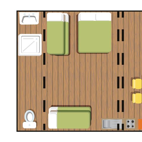 CANVAS AND WOOD TENT 6 people - LODGE NATUNA