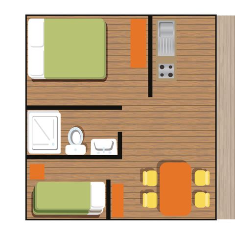 CANVAS AND WOOD TENT 4 people - LODGE WOODY