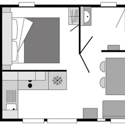 Mobile home 2 persons - Mobile-home | Premium | 1 Bedrooms | 2 Pers. | Raised terrace | Air conditioning | TV