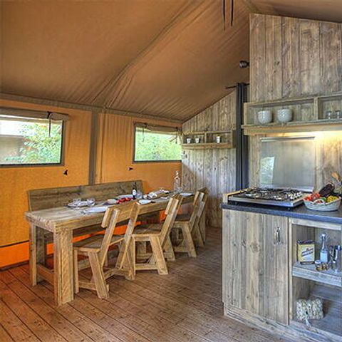 Canvas and wooden tent 5 persons - Safari Tent | 2 Bedrooms | 4/5 Pers.