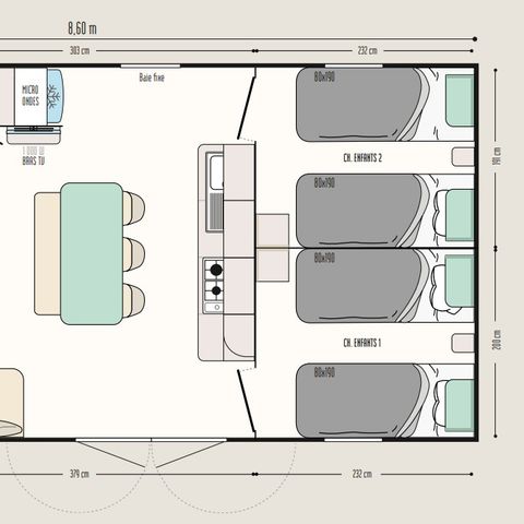 Mobile home 6 persons - PREMIUM