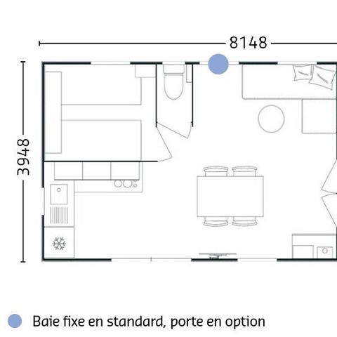 Mobile home 6 persons - Comfort | 2 Bedrooms | 4/6 Pers | Raised terrace | Air conditioning