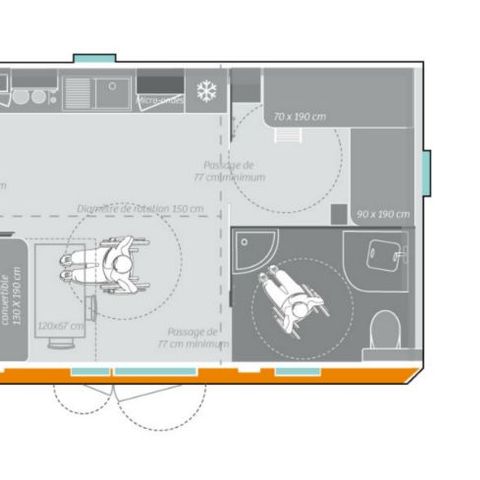 Mobile home 4 persons - 2 Standard PMR Rooms