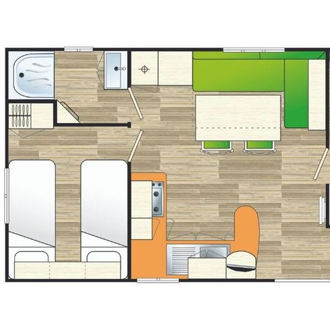 Mobile home 6 persons - Evasion - 2 bedrooms - TV