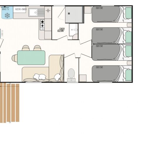 MOBILE HOME 6 people -  Loisir+ sleeps 6 3 bedrooms 30m² (30m²)
