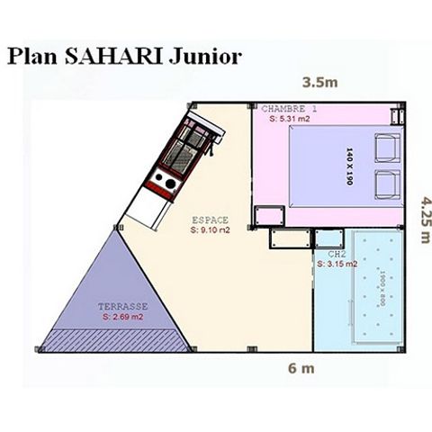 CANVAS AND WOOD TENT 4 people - LODGE SAHARI with private bathroom