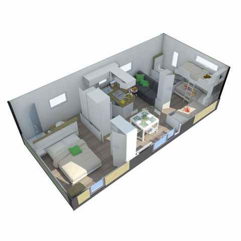 MOBILE HOME 5 people - PREMIUM TAOS 2bed 5 pers with air conditioning