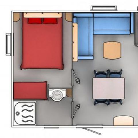 MOBILE HOME 6 people - 2 bedrooms - TV + Air conditioning