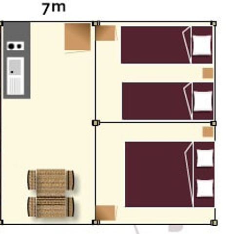 Canvas and wooden tent 5 persons - Lodge without sanitary facilities