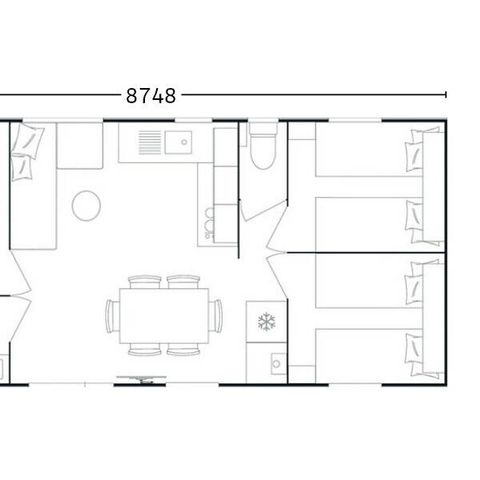 MOBILE HOME 6 people - Mobil-home | Premium | 3 Bedrooms | 6 Pers. | Terrace Lounge | Air-con.