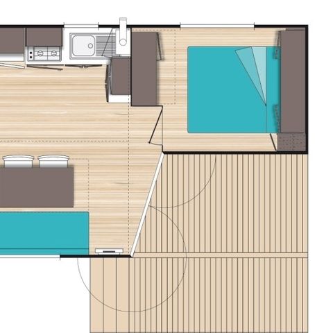 MOBILE HOME 4 people - Classic XL | 2 Bedrooms | 4 Pers. | Single terrace | Air conditioning | TV