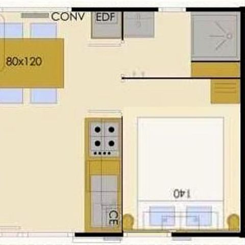 Mobile home 4 persons - MODULO 1 bedroom 2/4 pers.