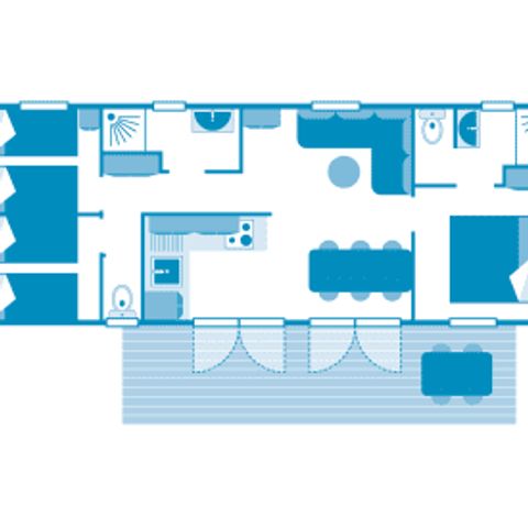 Mobile home 6 persons - Cottage 6p 3ch 2SdB Clim ****