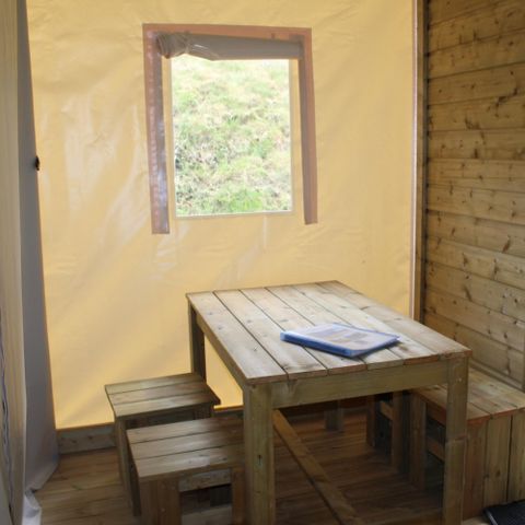 Canvas and wooden tent 4 persons - Funflower Standard 20m² 2 rooms without bathroom