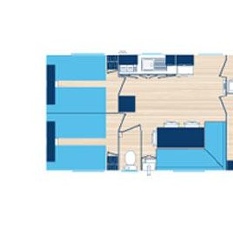 MOBILE HOME 6 people - ESPACE PREMIUM- 32m2 air-conditioned and TV - pool view