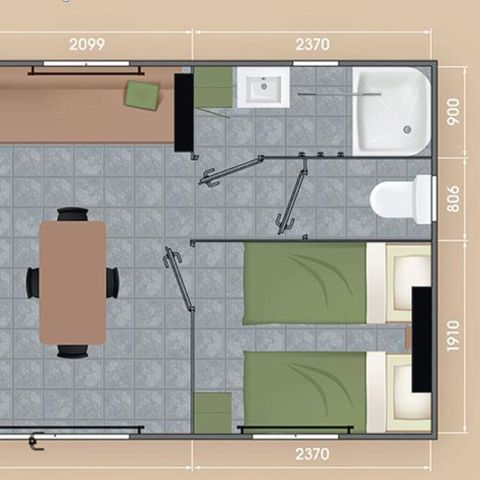 MOBILE HOME 4 people - FAMILY PREMIUM 27m2